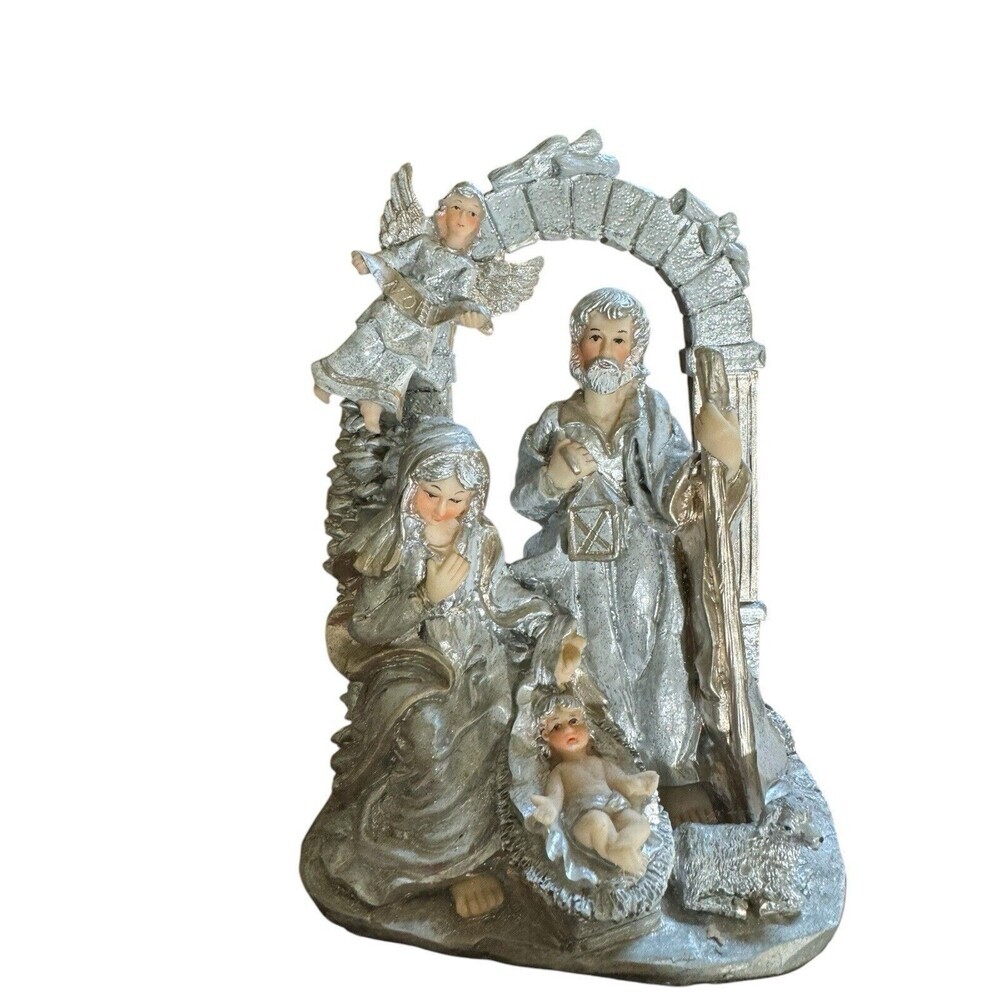 Lincolnshire Nativity Scene‎ Vintage 11"  Silver Open box